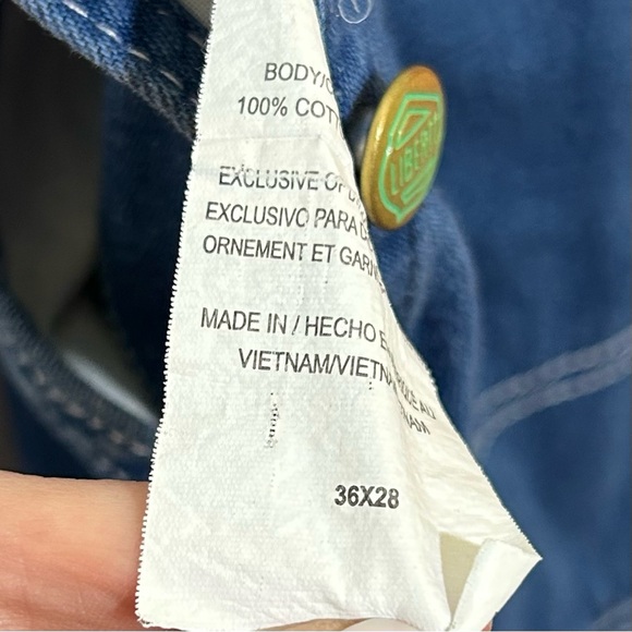 Liberty Mens Denim Work Carpenter Style Overalls *36x28 - Picture 5 of 12